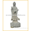 Chinese Hand Carved standing White Stone Buddha Statues